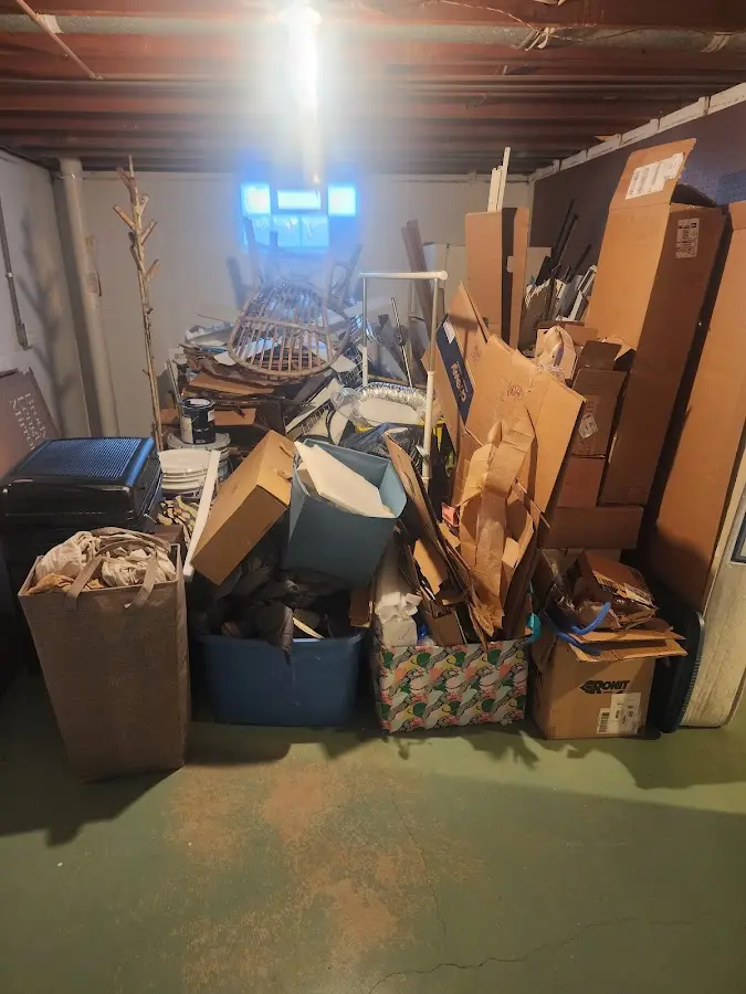 Roll-off dumpster container at job site for 2 Yard Dumpster Rental in Brentwood